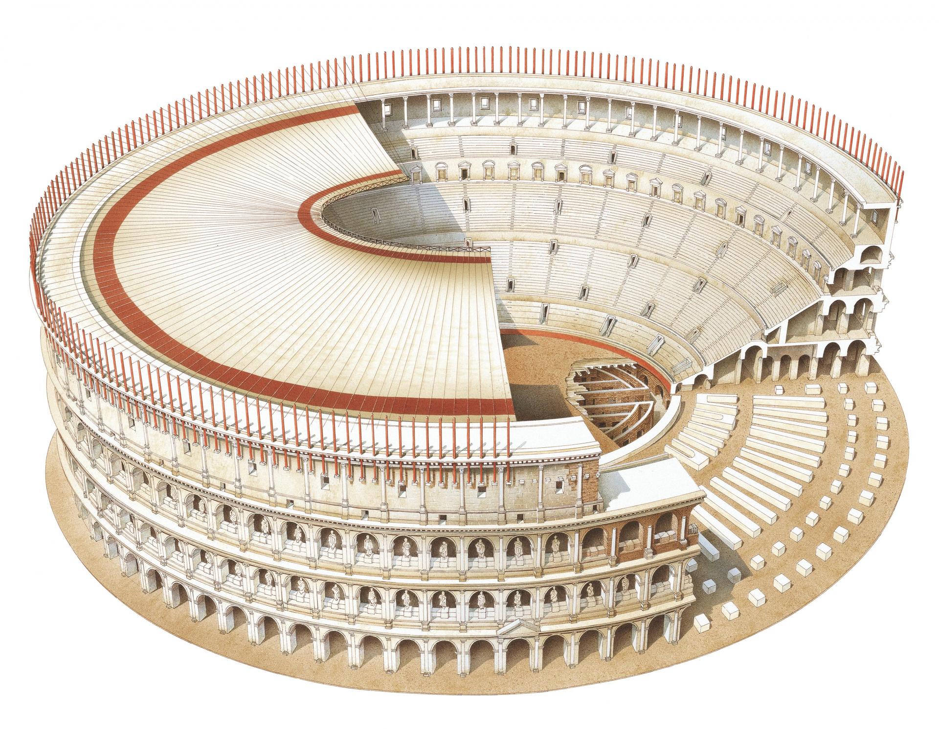 Ricostruzione del Colosseo.
